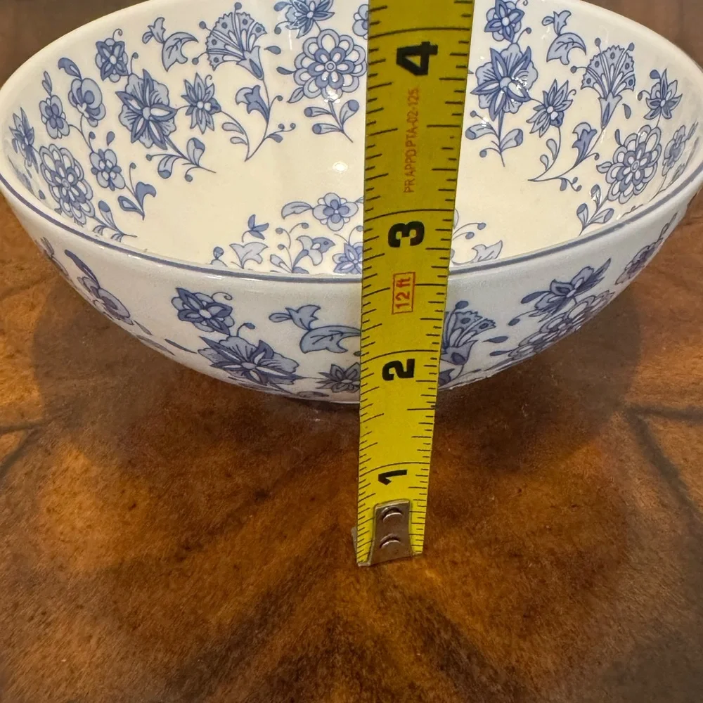 Minton Shalimar Blue and White Floral Porcelain Bowl Made In England 1974 - Picture 9 of 9